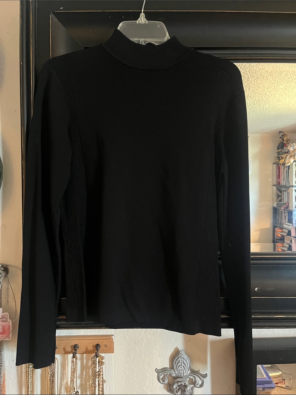 Scott Taylor Black Rib Panel Turtleneck Sweater